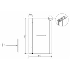 Шторка на ванну Grossman 80x150 GR-108 профиль Хром стекло прозрачное
