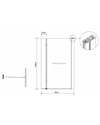 Шторка на ванну Grossman 80x150 GR-108 профиль Хром стекло прозрачное