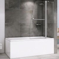 Шторка на ванну Abber Ewiges Wasser 100х140 AG50100 профиль Хром стекло прозрачное