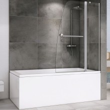 Шторка на ванну Abber Ewiges Wasser 100х140 AG50100 профиль Хром стекло прозрачное