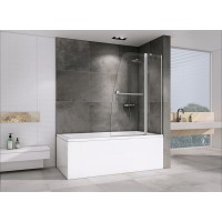 Шторка на ванну Abber Ewiges Wasser 100х140 AG50100 профиль Хром стекло прозрачное