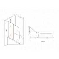 Шторка на ванну Abber Ewiges Wasser 100х140 AG50100 профиль Хром стекло прозрачное