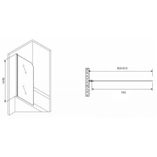 Шторка на ванну Abber Ewiges Wasser 80х140 AG52080 профиль Хром стекло прозрачное