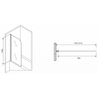 Шторка на ванну Abber Ewiges Wasser 100х140 AG52100 профиль Хром стекло прозрачное