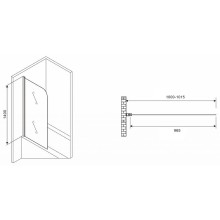 Шторка на ванну Abber Ewiges Wasser 100х140 AG52100 профиль Хром стекло прозрачное
