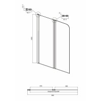 Шторка на ванну Ambassador Bath Screens 90х140 16041118 профиль Хром стекло прозрачное