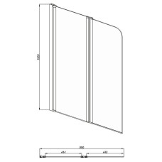 Шторка на ванну Aquatek 100х150 AQNFB6222-100 профиль Хром стекло прозрачное