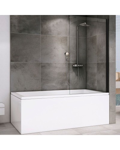 Шторка на ванну Abber Immer Offen 80x140 AG71080B профиль Черный стекло прозрачное