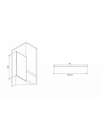 Шторка на ванну Abber Immer Offen 80x140 AG71080B профиль Черный стекло прозрачное