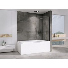 Шторка на ванну Abber Immer Offen 100x140 AG71100B профиль Черный стекло прозрачное