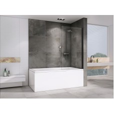 Шторка на ванну Abber Immer Offen 100x140 AG71100B профиль Черный стекло прозрачное