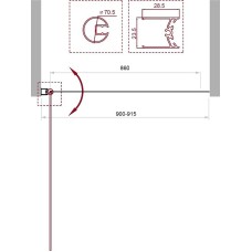 Шторка на ванну BelBagno Uno 90 UNO-V-1-90/150-C-NERO профиль Черный матовый стекло прозрачное