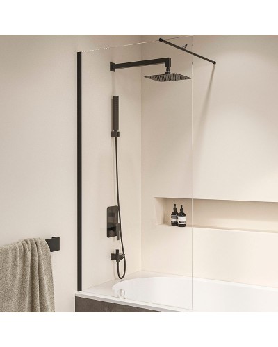 Шторка на ванну RGW Screens SC-050B 70x150 351105007-14 профиль Черный стекло прозрачное