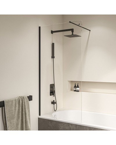Шторка на ванну RGW Screens SC-050B 70x150 351105007-14 профиль Черный стекло прозрачное