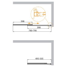 Шторка на ванну Cezares Slider 80 SLIDER-VF-11-80/150-C-Cr профиль Хром стекло прозрачное