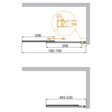 Шторка на ванну Cezares Slider 80 SLIDER-VF-11-80/150-C-Cr профиль Хром стекло прозрачное