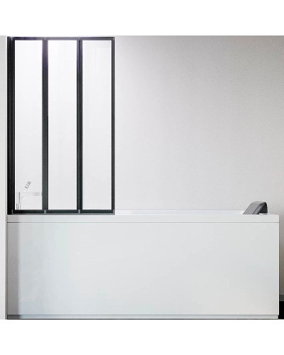 Шторка на ванну Veconi Palau PL-73BL 90 L PL73BL-90-01-19C4 профиль Черный матовый стекло прозрачное