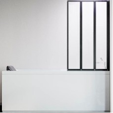 Шторка на ванну Veconi Palau PL-73BR 90 R PL73BR-90-01-19C4 профиль Черный матовый стекло прозрачное