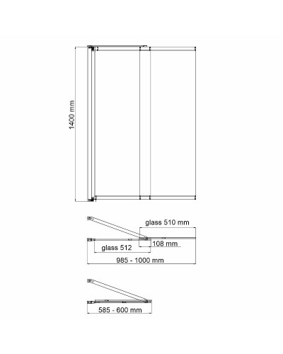 Шторка на ванну WasserKRAFT Main 100 41S02-100 Fixed профиль Хром стекло прозрачное