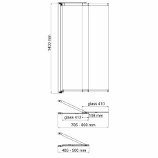 Шторка на ванну WasserKRAFT Main 80 41S02-80 Fixed профиль Хром стекло прозрачное