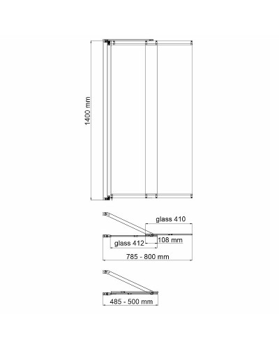 Шторка на ванну WasserKRAFT Main 80 41S02-80 Fixed профиль Хром стекло прозрачное