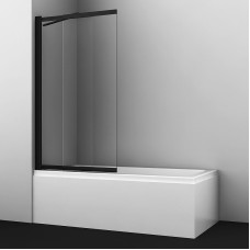 Шторка на ванну WasserKRAFT Dill 100 61S02-100 Fixed профиль Черный стекло прозрачное