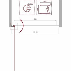 Шторка на ванну BelBagno Uno 90 UNO-V-1-90/150-CH-CR профиль Хром стекло шиншилла