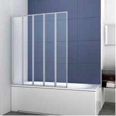 Шторка на ванну Vincea VSB-32120CL 120x140 профиль Хром стекло прозрачное