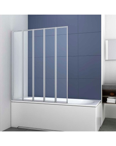 Шторка на ванну Vincea VSB-32120CL 120x140 профиль Хром стекло прозрачное