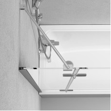 Шторка на ванну AM.PM Tender 80 W45BS-D3W5-140CT профиль Хром матовый стекло прозрачное