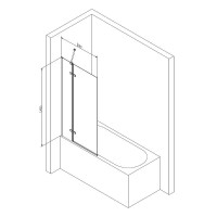 Шторка на ванну AM.PM Tender 80 W45BS-D3W5-140CT профиль Хром матовый стекло прозрачное
