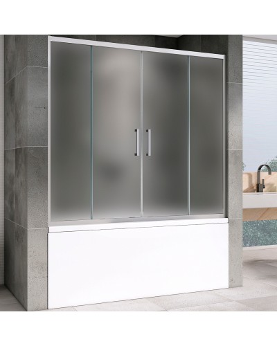 Шторка на ванну Abber Schwarzer Diamant 150х140 AG57150M профиль Хром стекло матовое