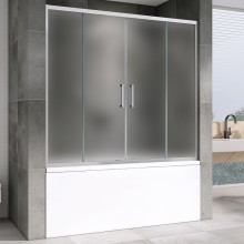 Шторка на ванну Abber Schwarzer Diamant 150х140 AG57150M профиль Хром стекло матовое