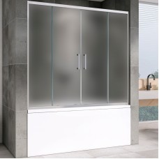 Шторка на ванну Abber Schwarzer Diamant 160х140 AG57160M профиль Хром стекло матовое