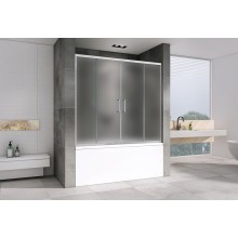 Шторка на ванну Abber Schwarzer Diamant 160х140 AG57160M профиль Хром стекло матовое