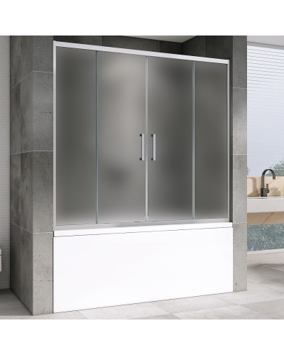 Шторка на ванну Abber Schwarzer Diamant 170х140 AG57170M профиль Хром стекло матовое