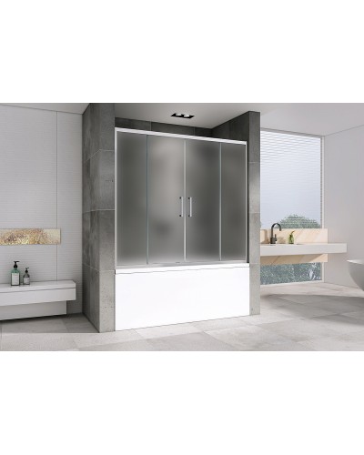 Шторка на ванну Abber Schwarzer Diamant 170х140 AG57170M профиль Хром стекло матовое