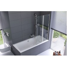 Шторка на ванну Excellent Fliper 80 KAAX.1309.800.PR Хром/Прозрачный
