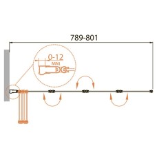 Шторка на ванну CEZARES RELAX-V-4-80/140-P-Bi-R профиль серый