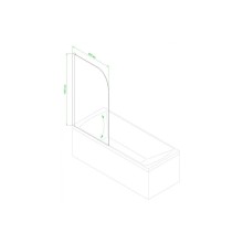 Шторка для ванны 80 см Royal Bath RBBV814 матовое