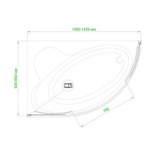 Шторка для ванны 140 см Royal Bath RB140ALP-T-CH прозрачное