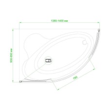 Шторка для ванны 140 см Royal Bath RB140ALP-T-CH прозрачное