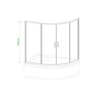 Шторка для ванны 140 см Royal Bath RB140ALP-T-CH прозрачное