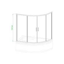 Шторка для ванны 140 см Royal Bath RB140ALP-T-CH прозрачное