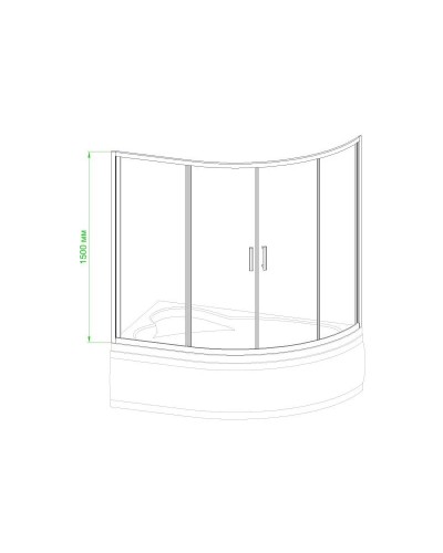 Шторка для ванны 140 см Royal Bath RB140ALP-T-CH прозрачное