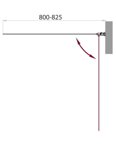 Шторка для ванны 80 см BelBagno Sela SELA-V-1-80/140-P-Cr-R текстурное стекло