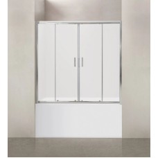 Шторка для ванны 150 см BelBagno Uno UNO-VF-2-150/145-M-Cr матовое