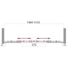 Шторка для ванны 150 см BelBagno Uno UNO-VF-2-150/145-M-Cr матовое