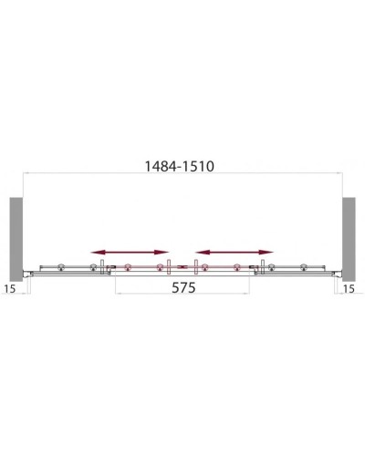 Шторка для ванны 150 см BelBagno Uno UNO-VF-2-150/145-M-Cr матовое