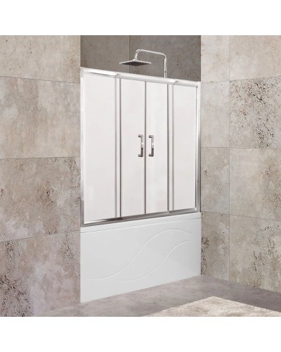 Шторка для ванны 150-180 см BelBagno UNIQUE-VF-2-150/180-140-M-Cr матовое